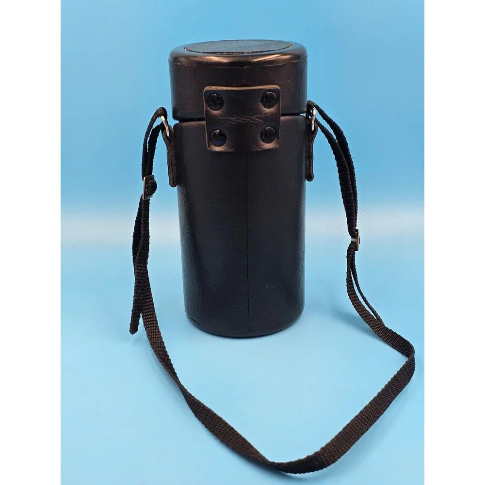 Vintage Hard Black Leather Camera Lens Case 7